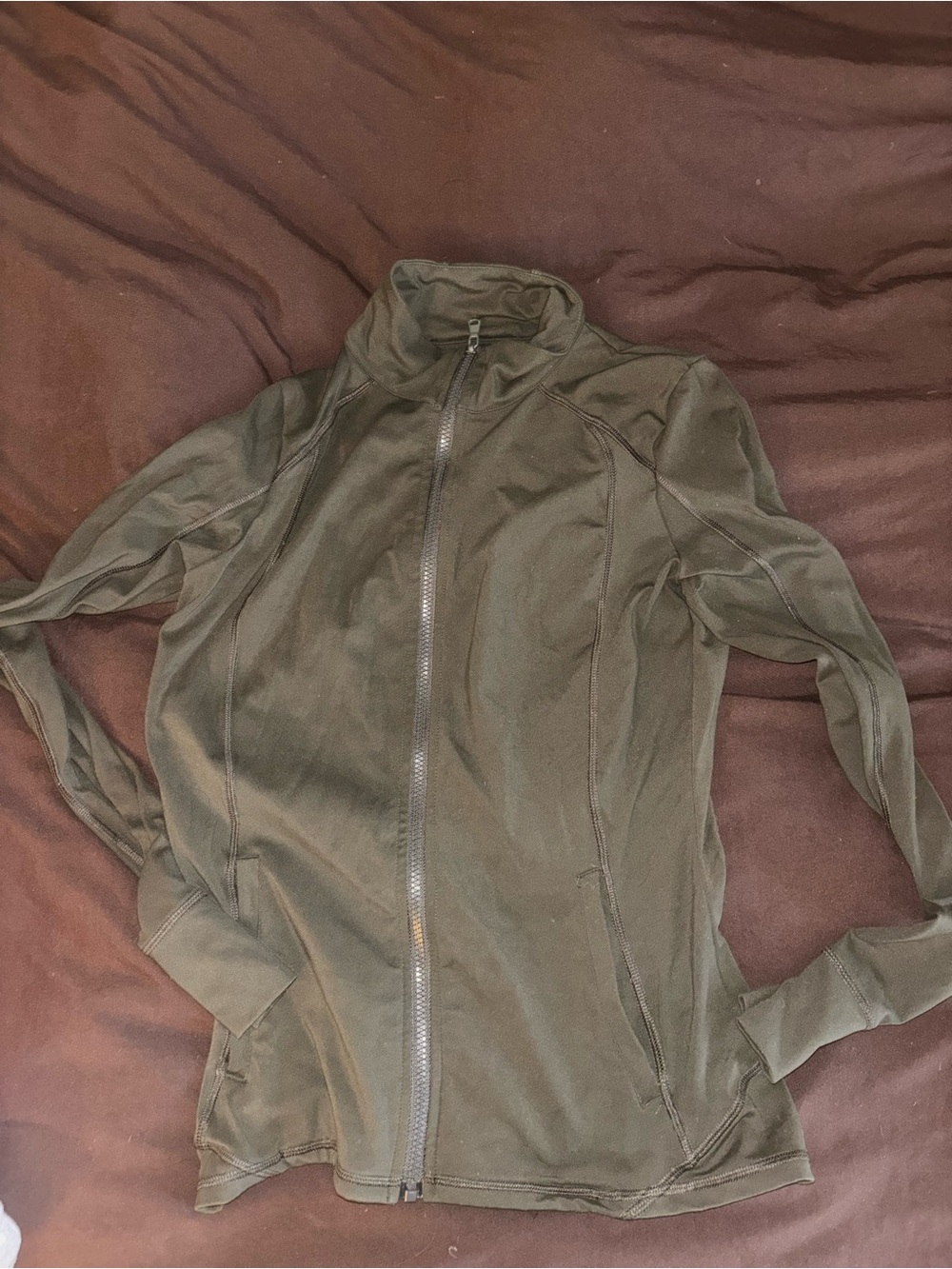 Olive Green Women's Zip-Front Jacket